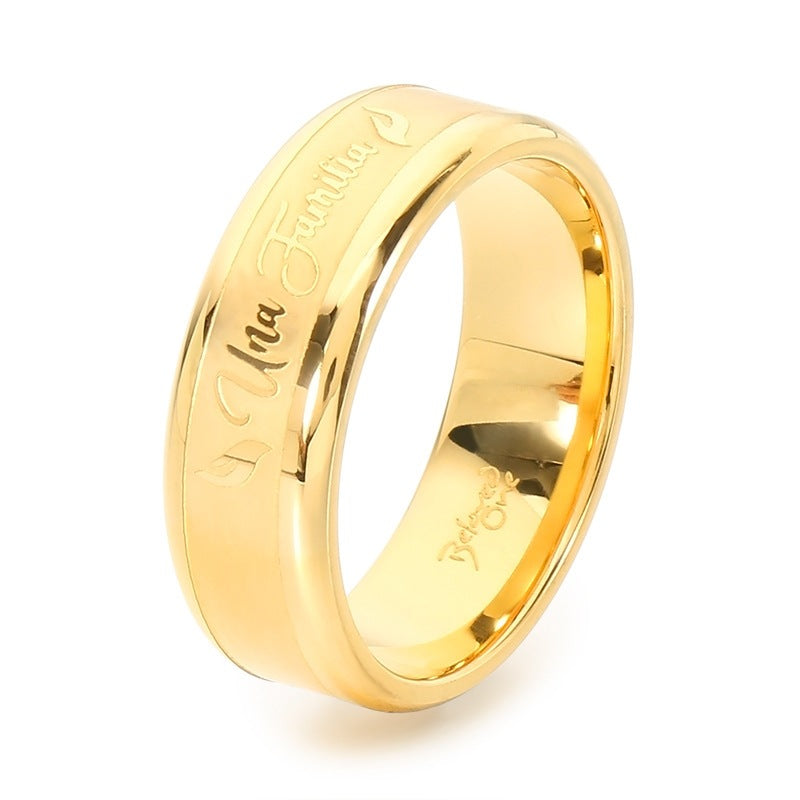 Style, Minimalist Wide Version Corroded Men's And Women's Rings, Titanium