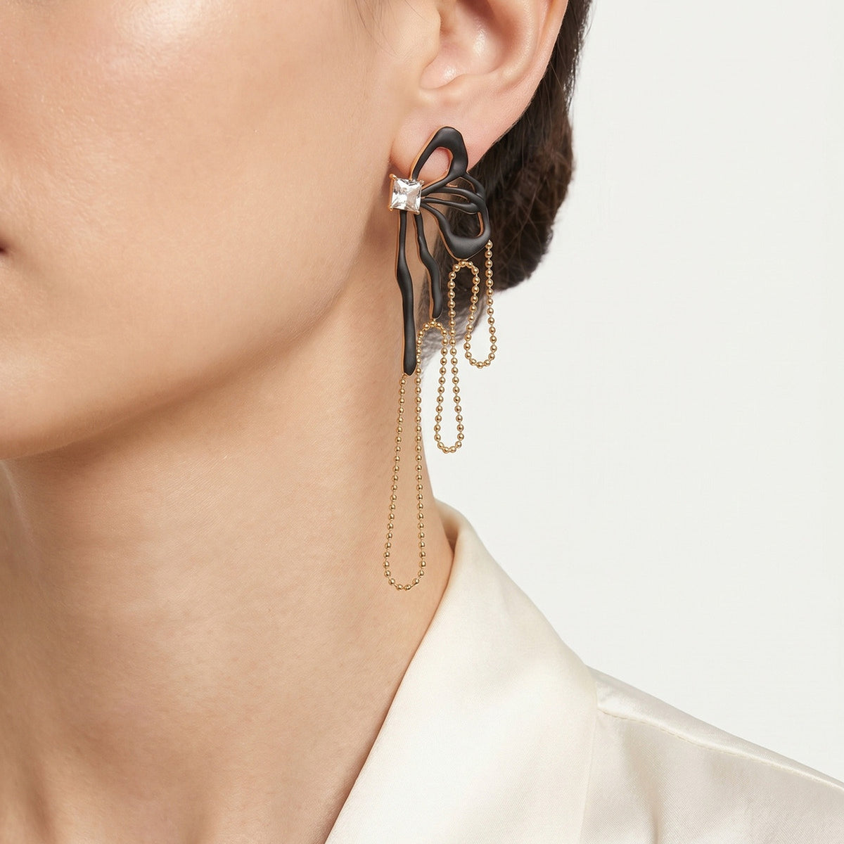 Stainless Steel Zircon Earrings
