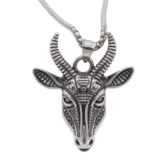 Planderful Jewelry Sheep Head Pendant Titanium Steel Mens