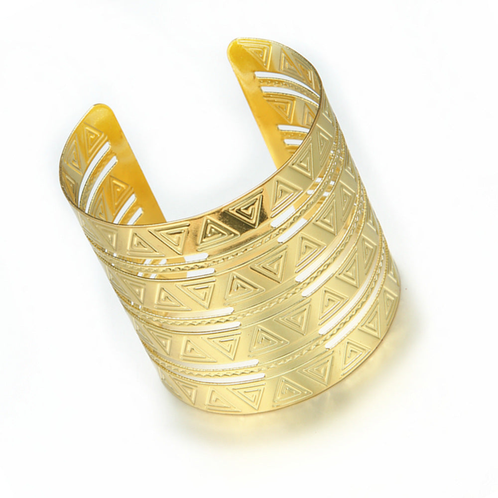 Embossed Egyptian Pharaoh Metal Bracelet with Vienna Verve Touch