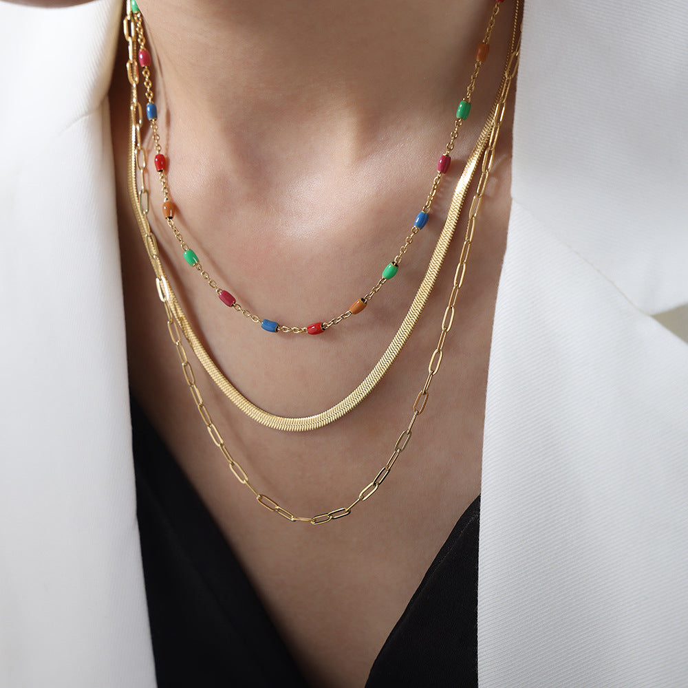 Titanium Hip-Hop Clavicle Chain Necklace with Joker Style