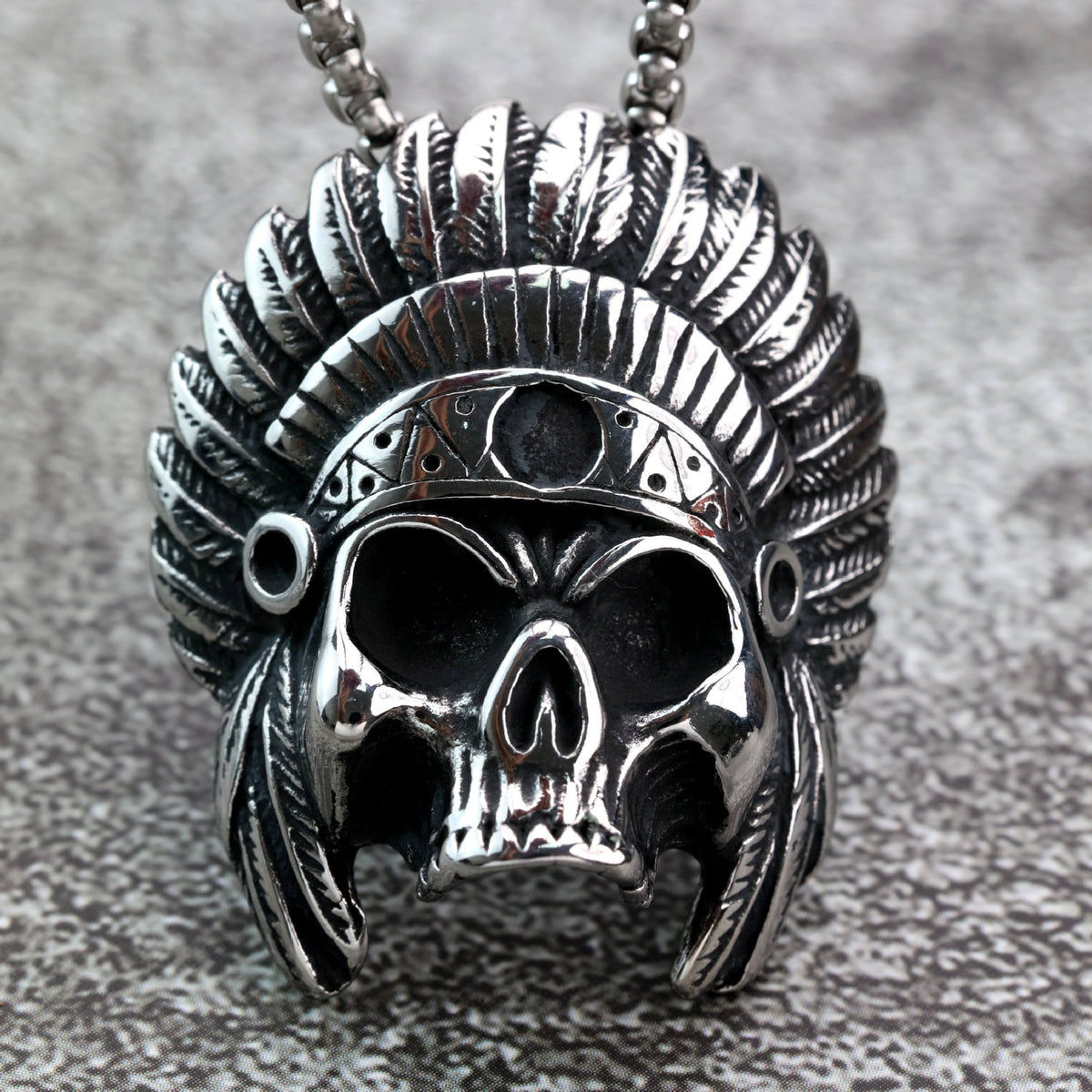 Punk Skull Stainless Steel Pendant Necklace
