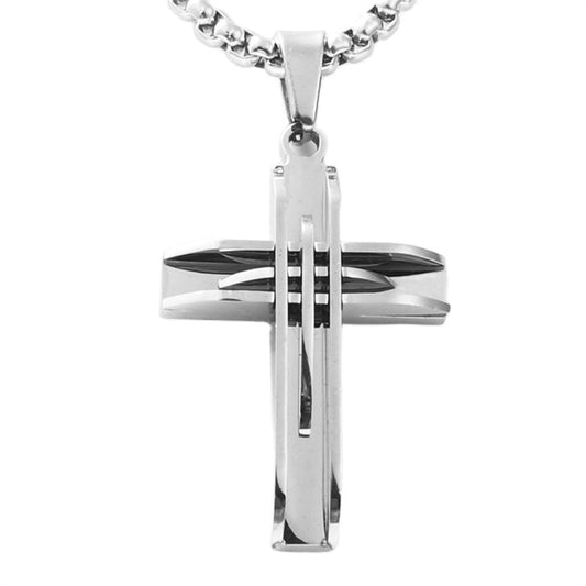 Personalized Retro Titanium Steel Cross Pendant Necklace for Trendy Men