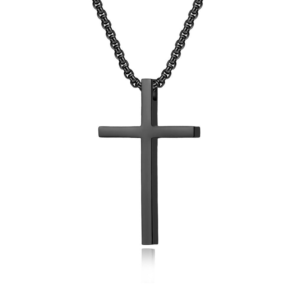 Planderful Everyday Genie Stainless Steel Cross Pendant With Square Hole Unisex Necklace Sleek Durable