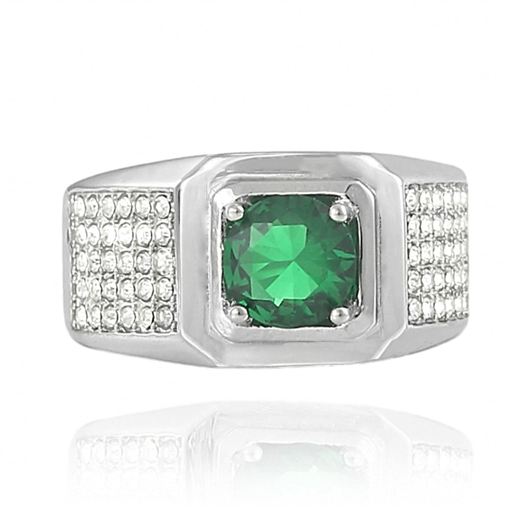 Trendy Multicolor Stone Titanium Steel Ring for Personalized Fashion - Unisex Design for Men and Women