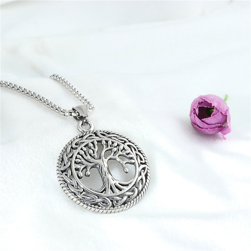 Cross-Border Jewelry Titanium Steel Tree Of Life Necklace