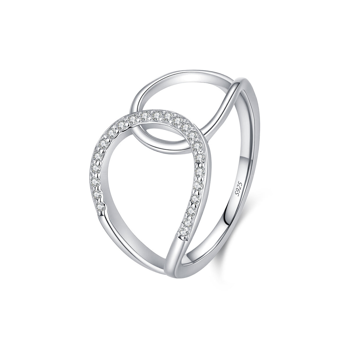 925 Sterling Silver Interwoven Double Band