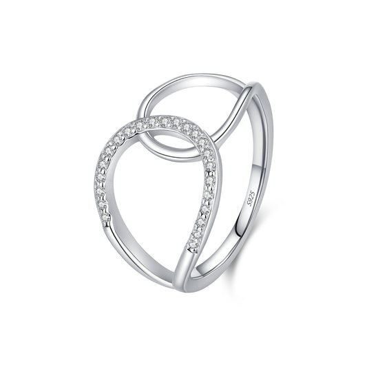 925 Sterling Silver Interwoven Double Band