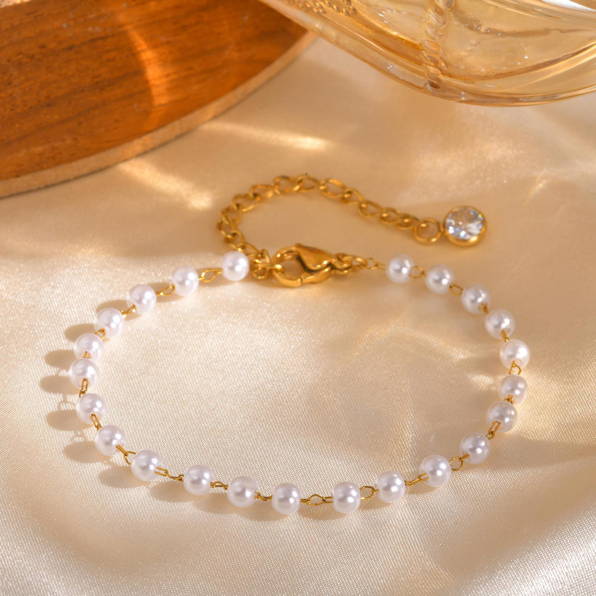 Pearl Stainless Steel Bracelet Unisex