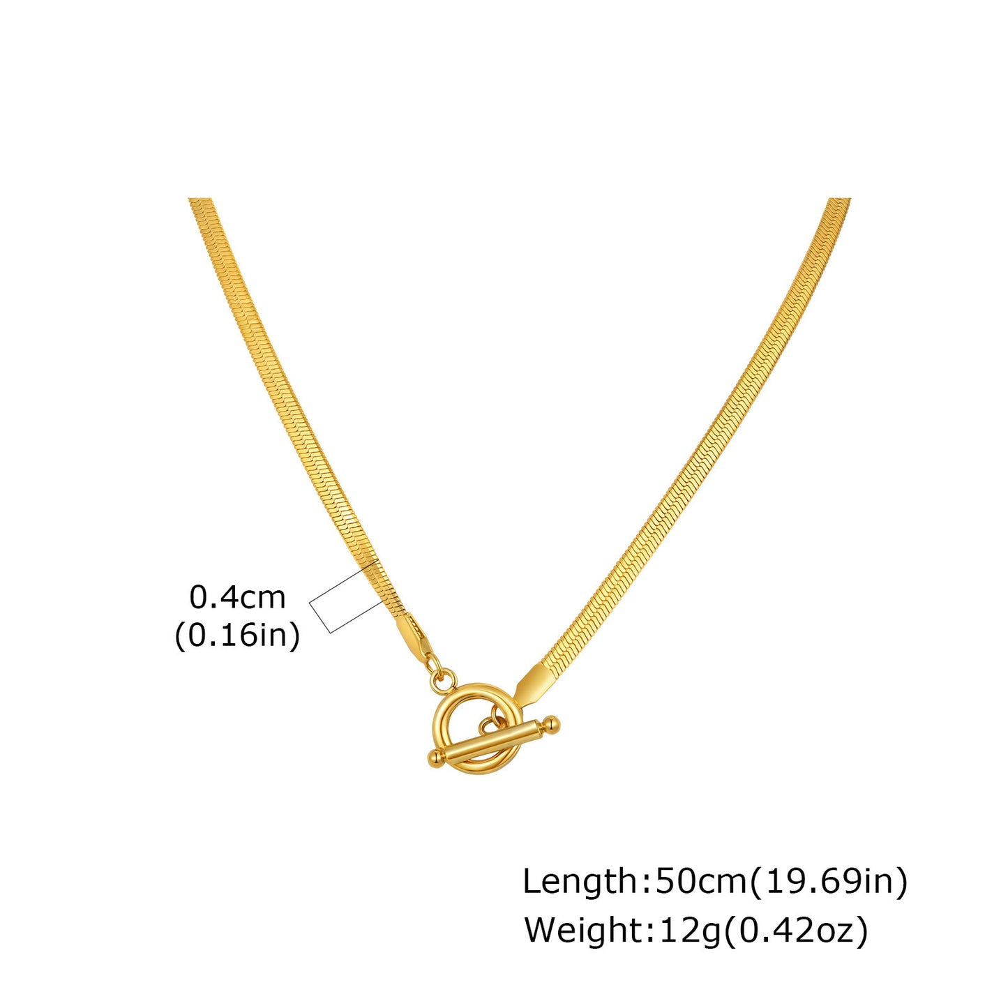 Stainless Steel Toggle Clasp 4mm Wide Blade Chain Necklace Men's