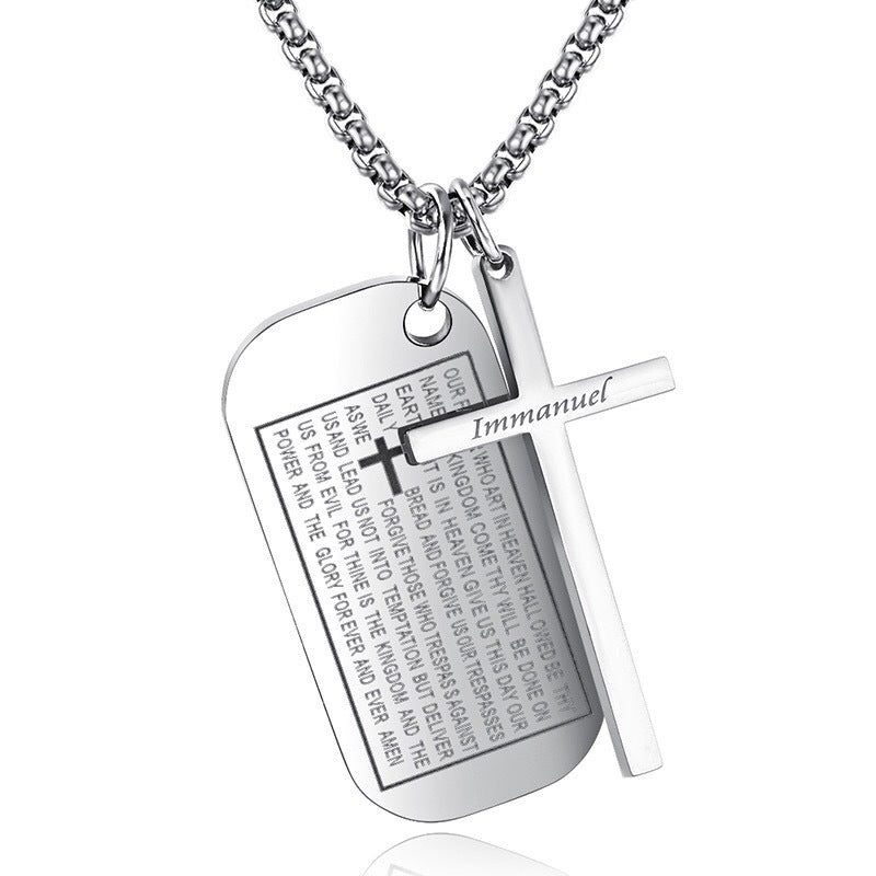 1. Planderful Titanium Steel Cross Necklace for Men – European American Street Style Pendant Gift for Him