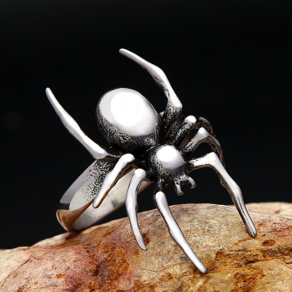 Cross-Border Spider Ring Personalized Black Wind Pair Ring
