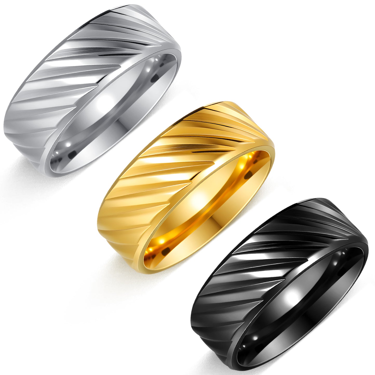 Premium Titanium Steel Ring For Men Unisex Twill Design By Planderful Everyday Genie Collection