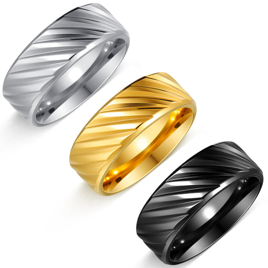Premium Titanium Steel Ring For Men Unisex Twill Design By Planderful Everyday Genie Collection