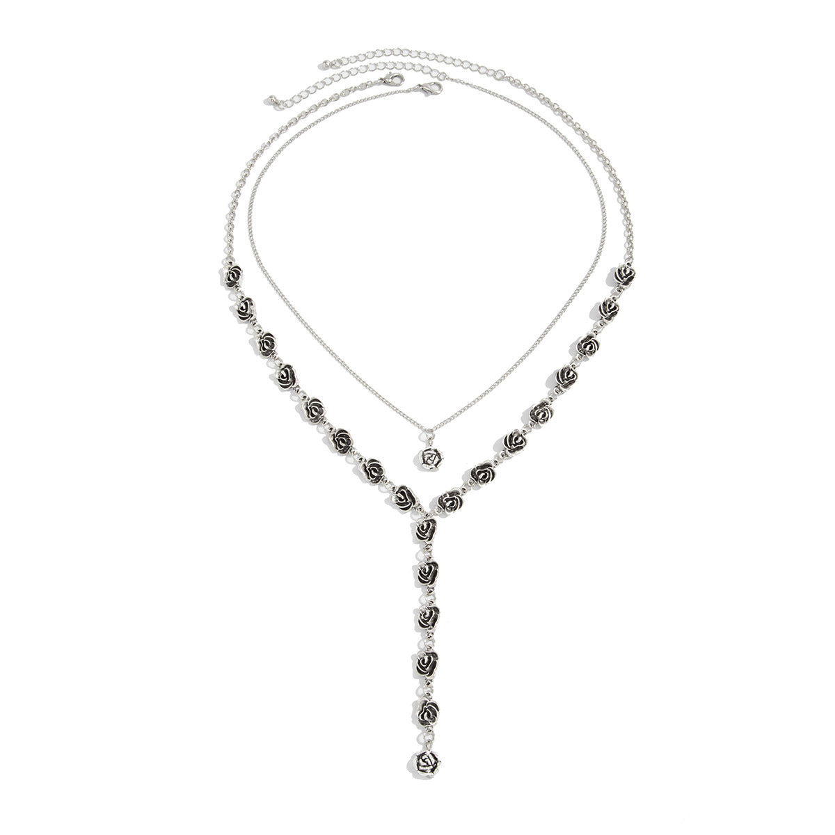 Rose & Camellia Fringe Necklace