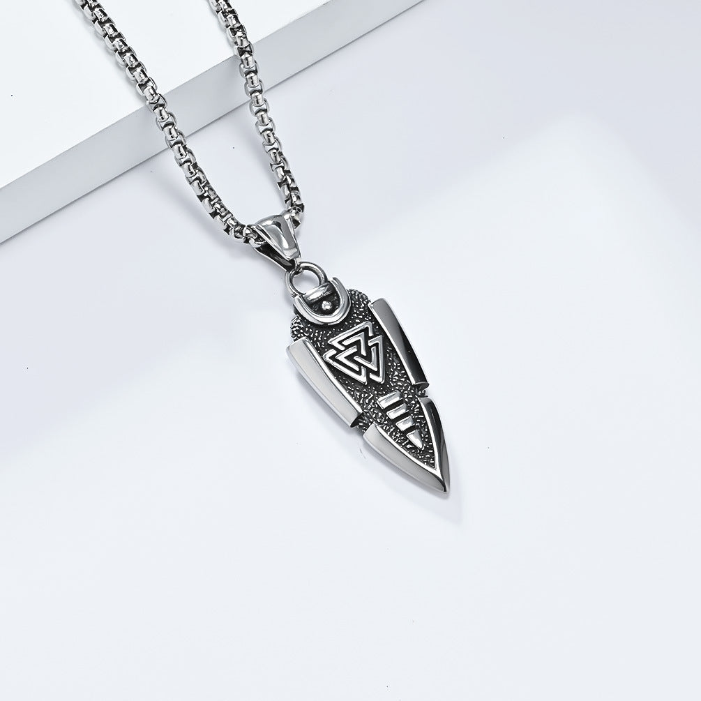 Planderful Viking Odin Knot Necklace For Men Titanium Steel Durable Everyday Jewelry