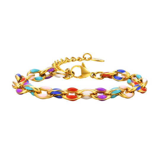 Bracelets Stainless Steel Handmade Epoxy Bracelet 18K Gold Fashion Accessories