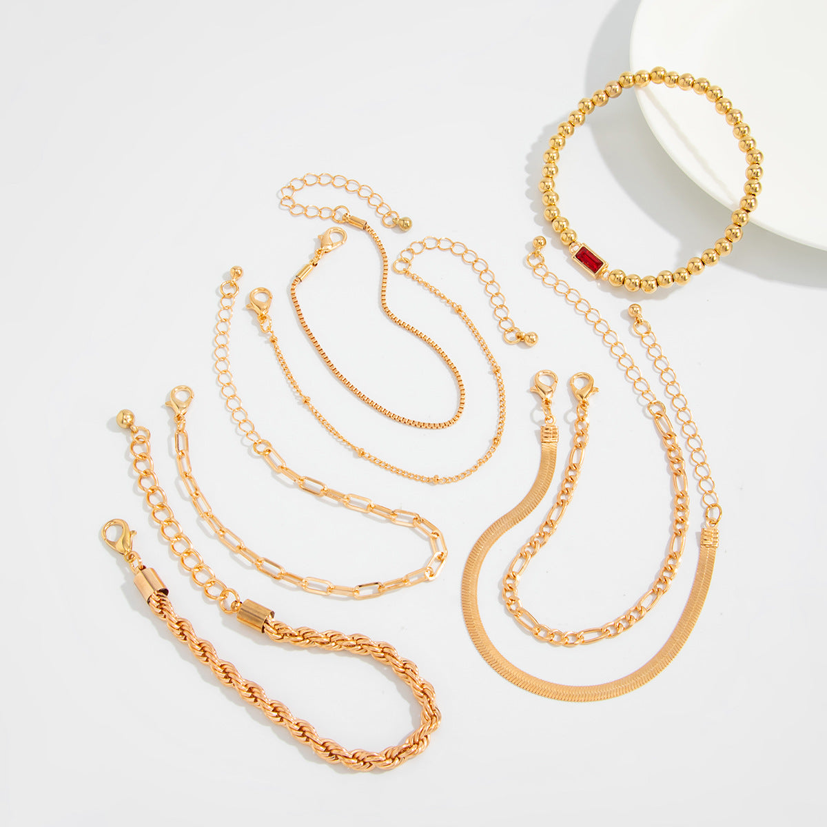 Planderful Vienna Verve Color Zircon Beaded Bracelet for Women Versatile Snake Chain Statement Jewelry