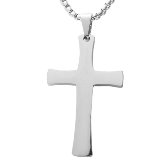 Men's Trendy Retro Titanium Steel Cross Pendant Necklace
