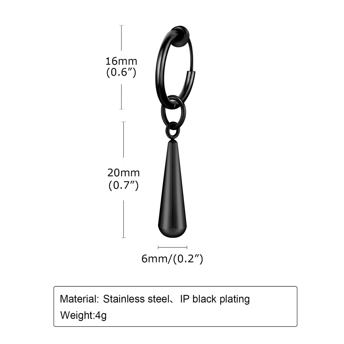 Modern Stainless Steel Earring — Single — Gold / Black
