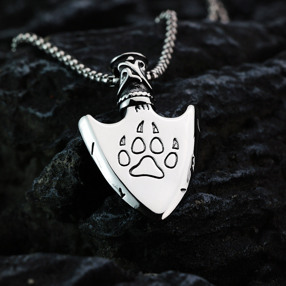 Planderful Viking Rune Triangle Pendant Titanium Steel DoubleSided For Men Norse Legacy Jewelry