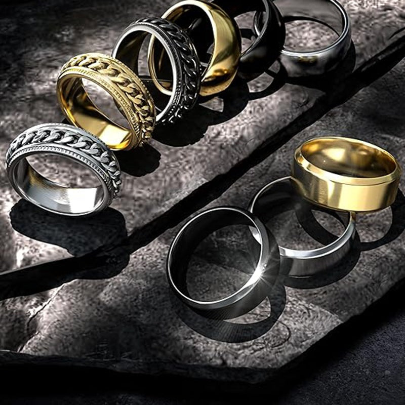 Planderful Everyday Genie Stainless Steel Ring Set For Men And Women Fade Resistant Durable Jewelry