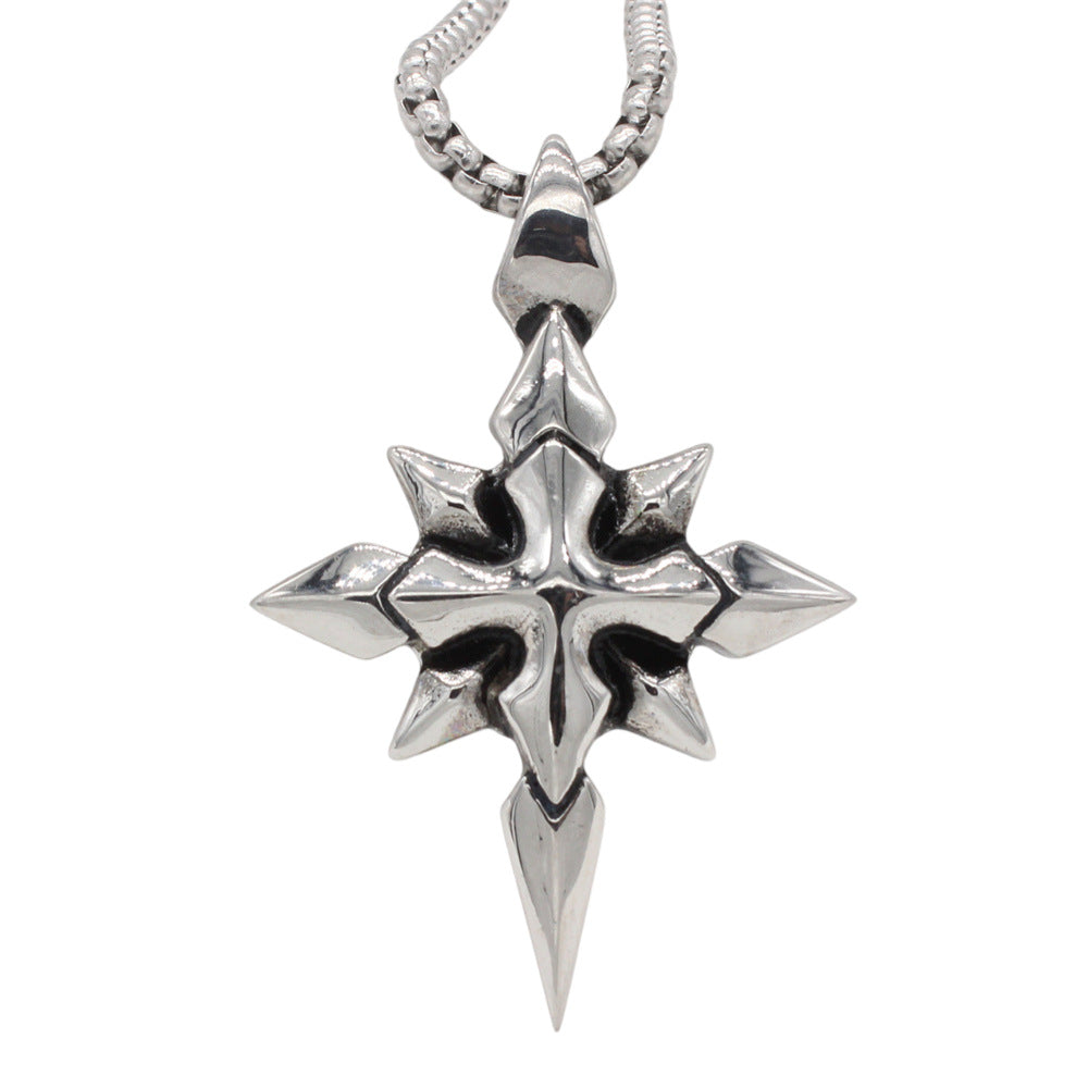 Planderful Jewelry European American Retro Cross Pendant Mens Titanium Steel