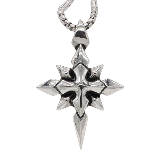 Planderful Jewelry European American Retro Cross Pendant Mens Titanium Steel