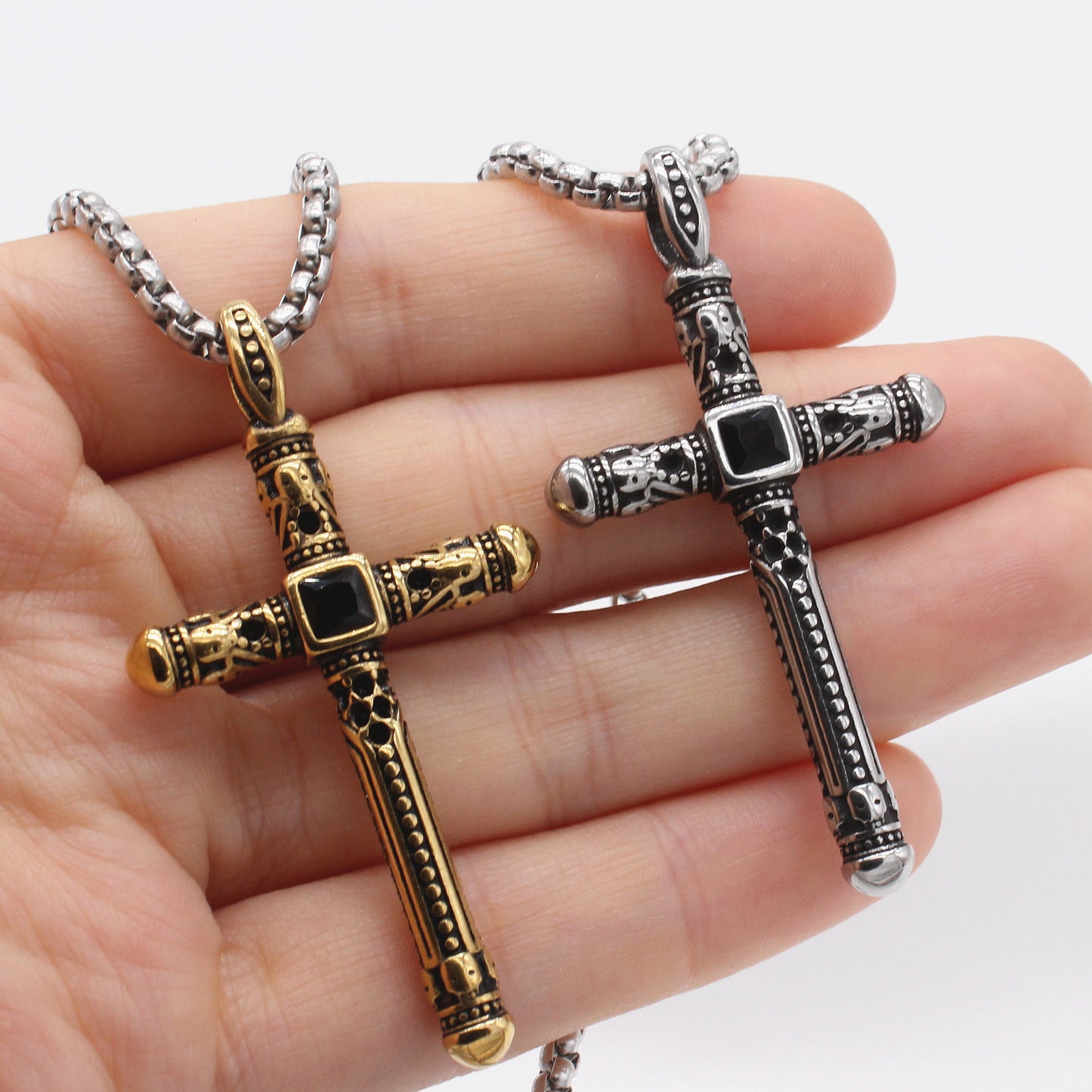 Planderful Jewelry Vintage Cross Pendant For Men Titanium Steel Elegant Everyday Accessory