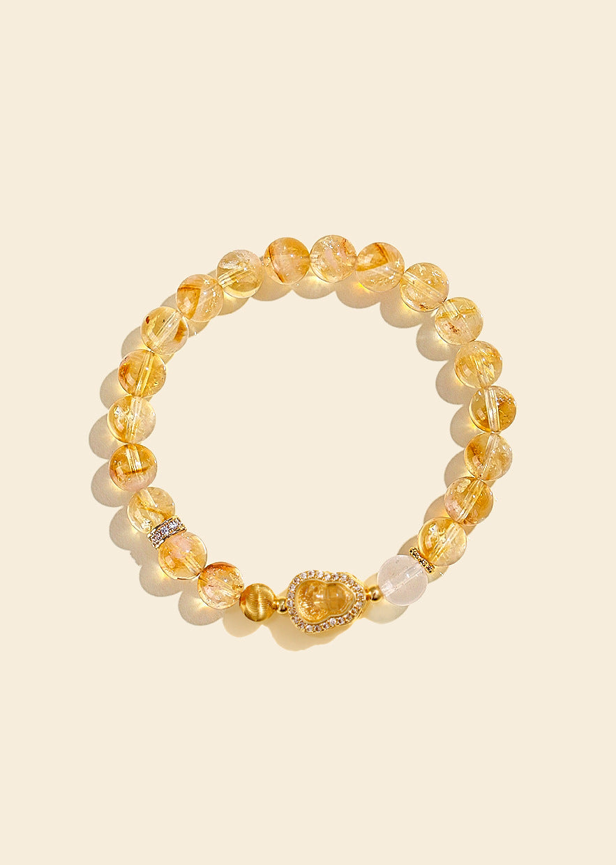 Planderful Fortune's Favor Bracelet – Elegant Natural Yellow Crystal Design