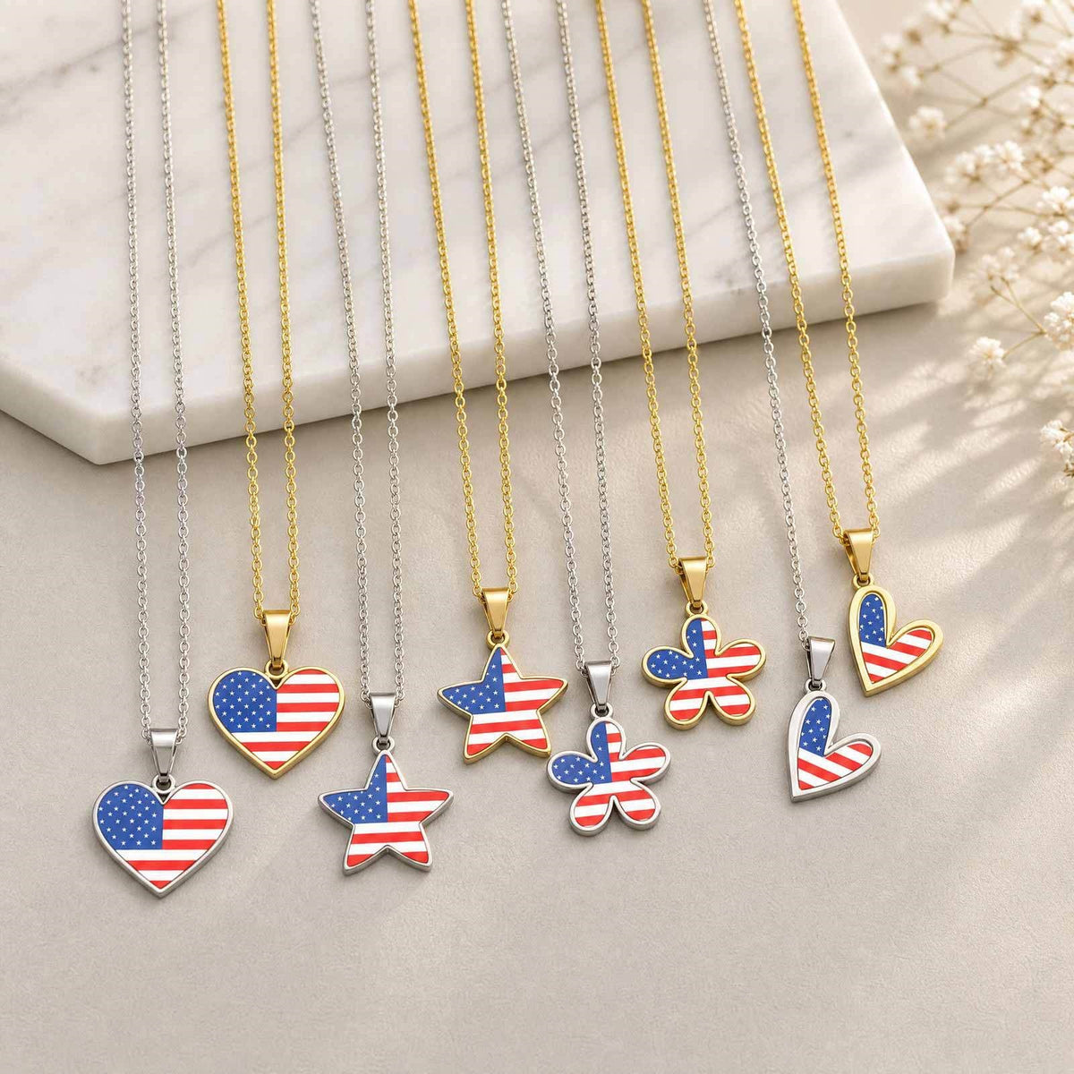 Men And Women Flag Stainless Steel Necklace