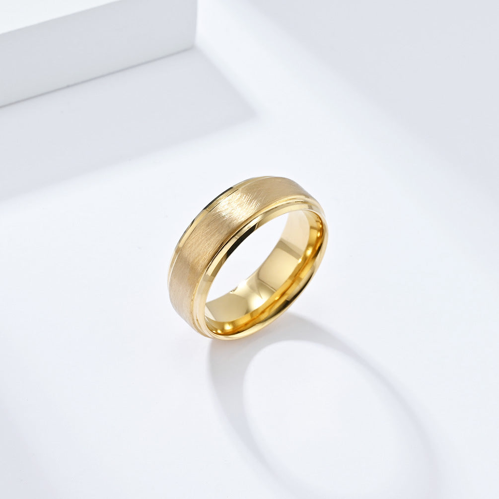 Matte Brushed Tungsten Steel Ring for Men by Planderful