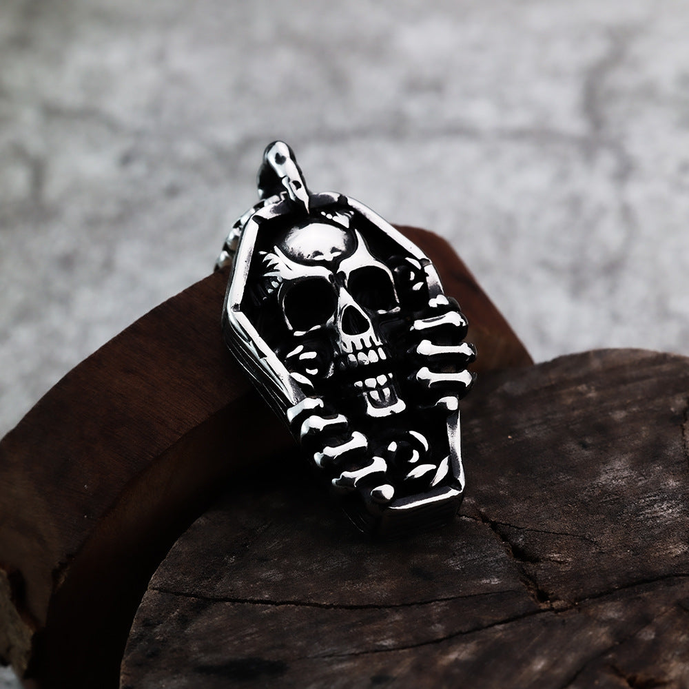 Punk Skull Stainless Steel Men's Pendant Necklace