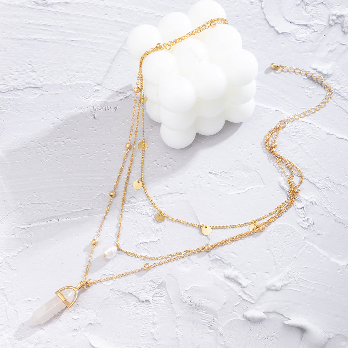 Planderful Vienna Verve Stunning Imitation Pearl Necklace Multi Layer Tassel Crystal Statement Jewelry For Modern Women