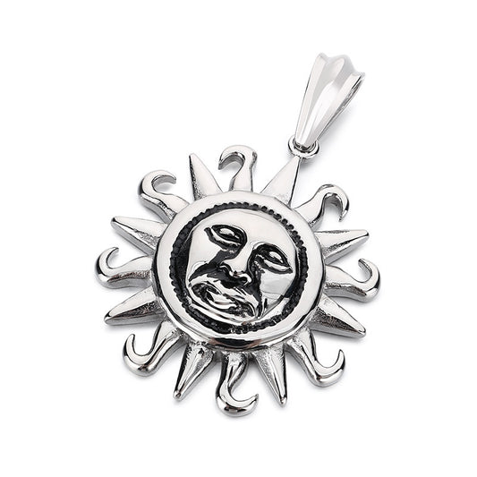 Planderful Sun God Pendant Stainless Steel Men Necklace