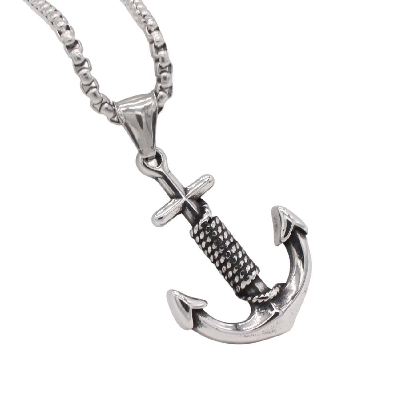 Planderful Titanium Steel Boat Anchor Pendant Unisex Retro Charm Durability For Men And Women