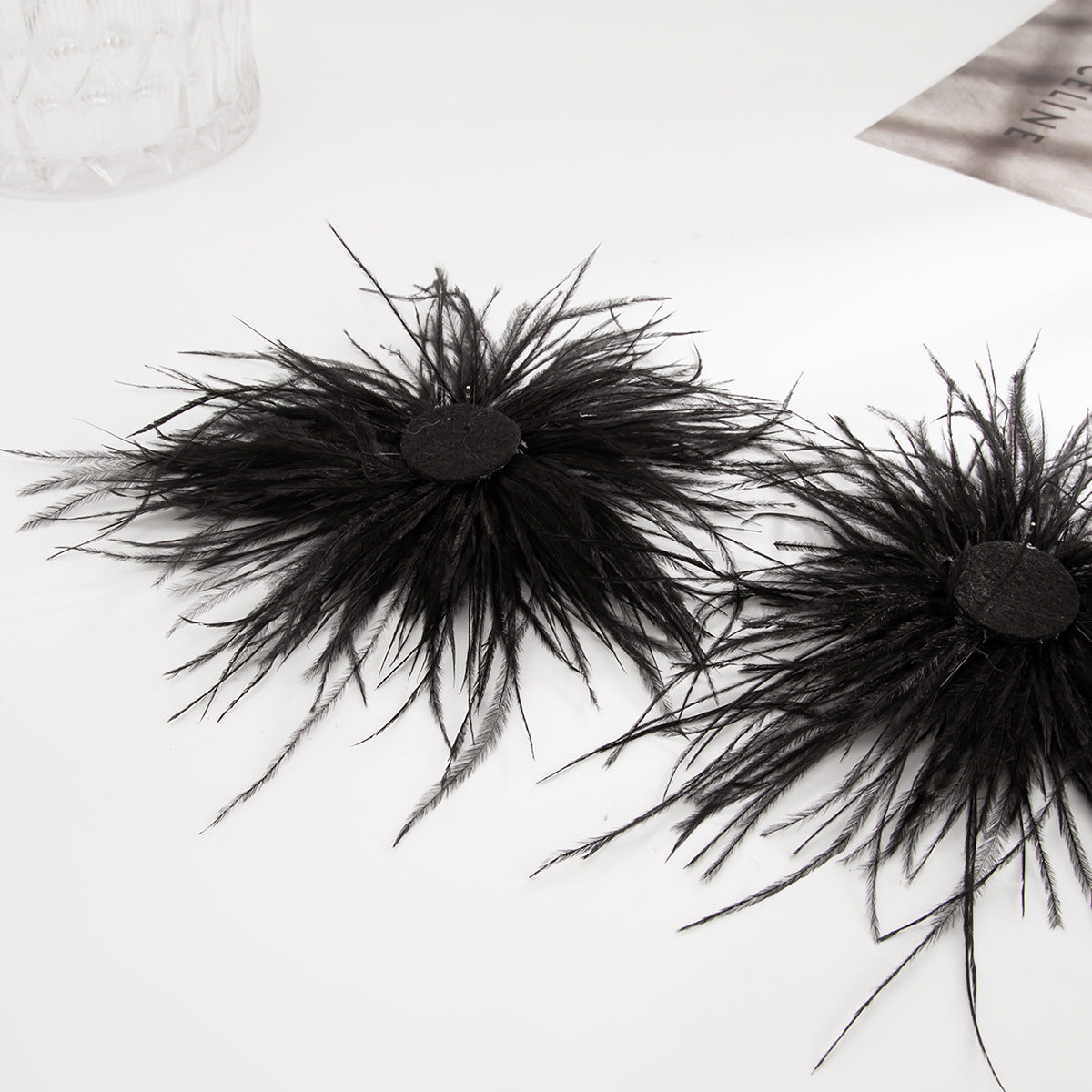 Planderful Vienna Verve Feather Flower Stud Earrings With Fluffy Zircon Accents For Trendsetting Fashion Lovers