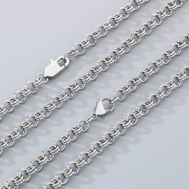 Stainless Steel Double Circle O Chain Bracelet Unisex