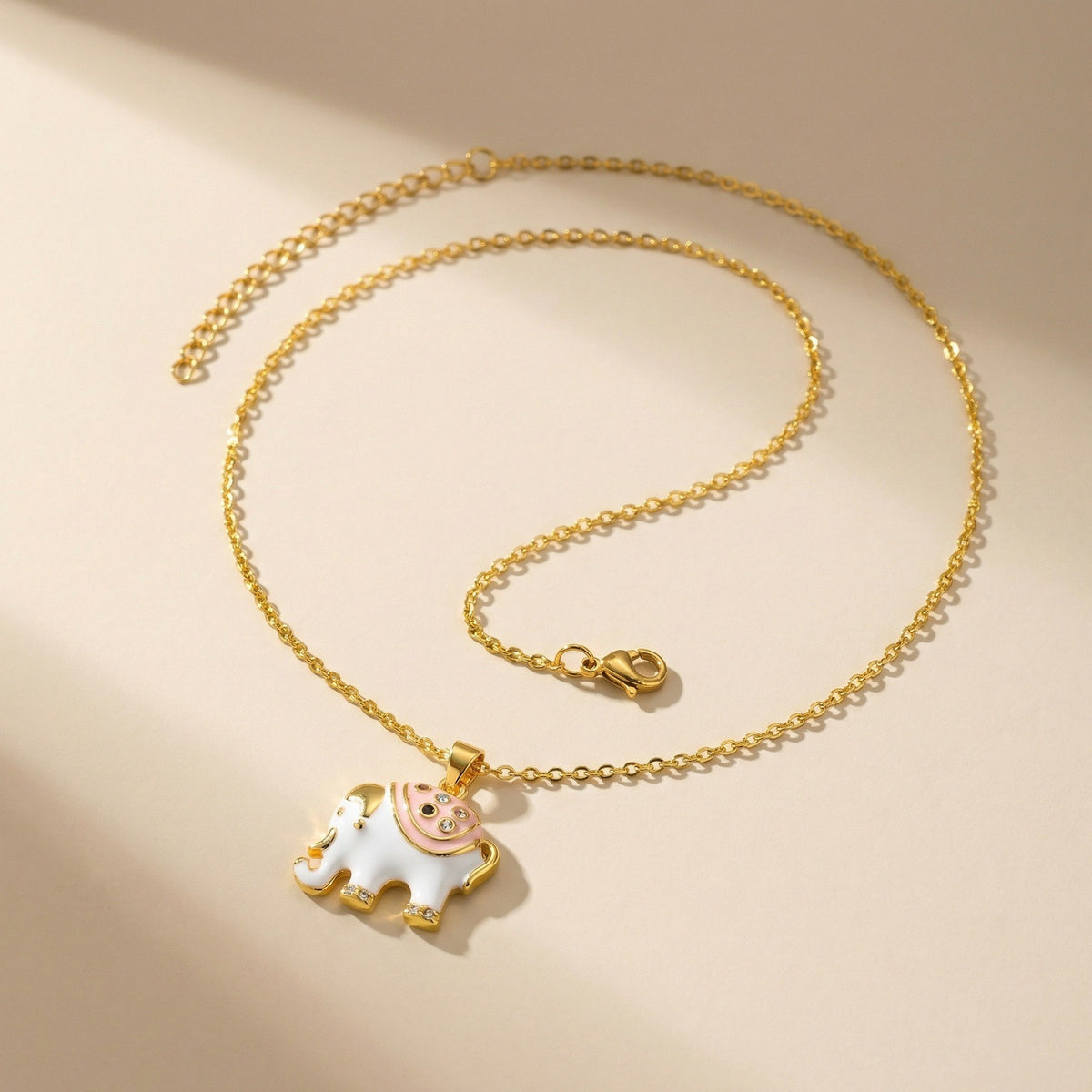 Copper Material Dripping Oil Elephant Small Fresh Chain Pendant Student Party Send