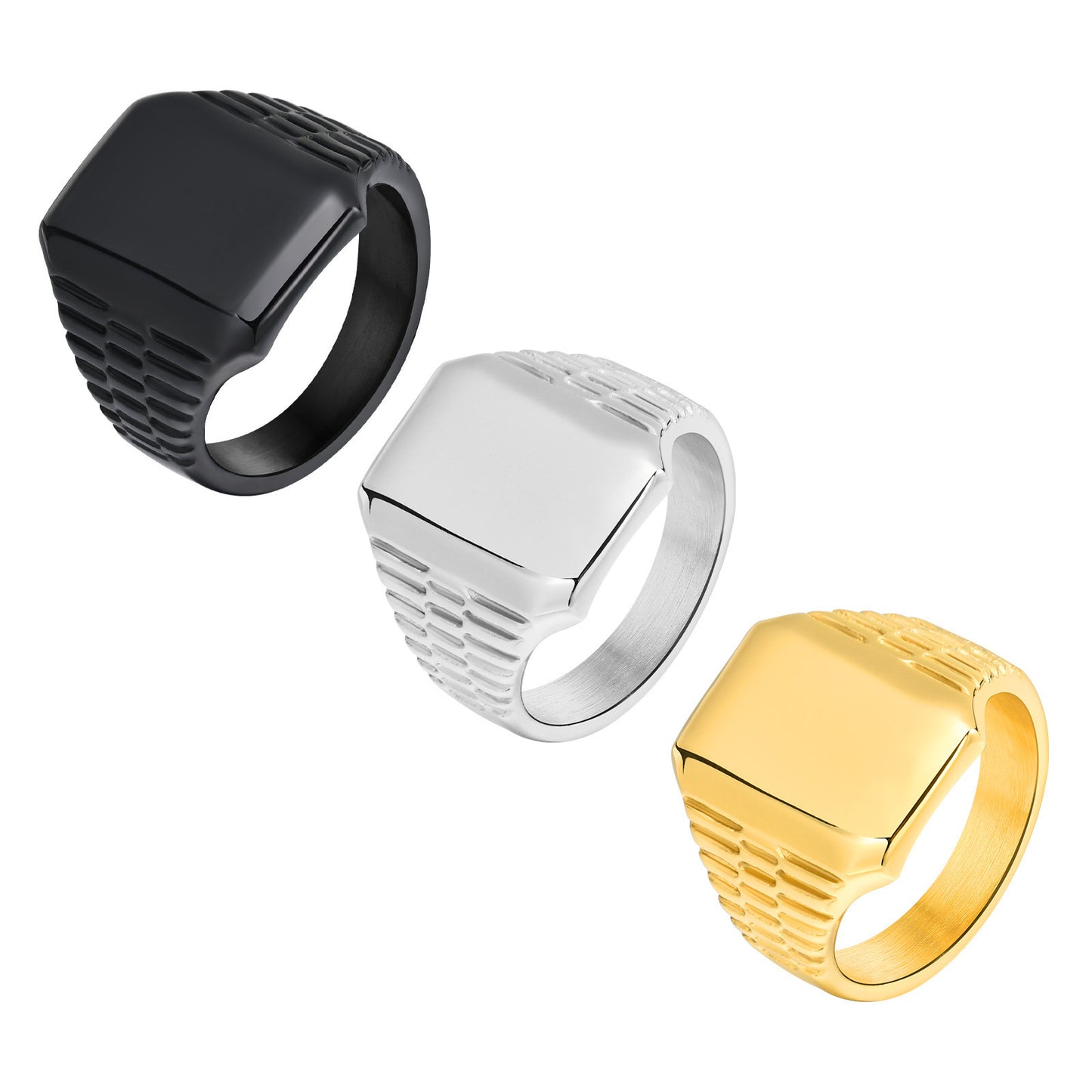 Stainless Steel Cross-Border Ring for Men's Fashion Trend