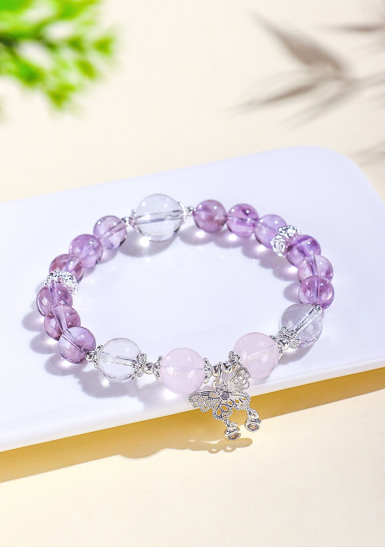 Planderful Fortune's Favor Amethyst Butterfly Bracelet – Exquisite Natural Gemstone Design