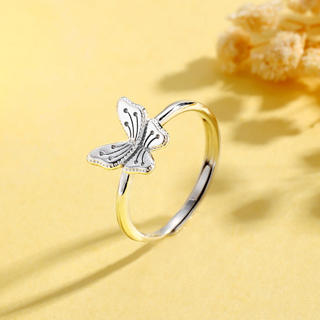 Planderful Everyday Genie Butterfly Ring – Versatile Light Luxury Adjustable Silver Jewelry
