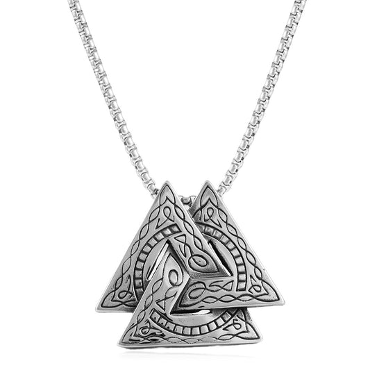 European And American Titanium Steel Viking Triangle Pendant