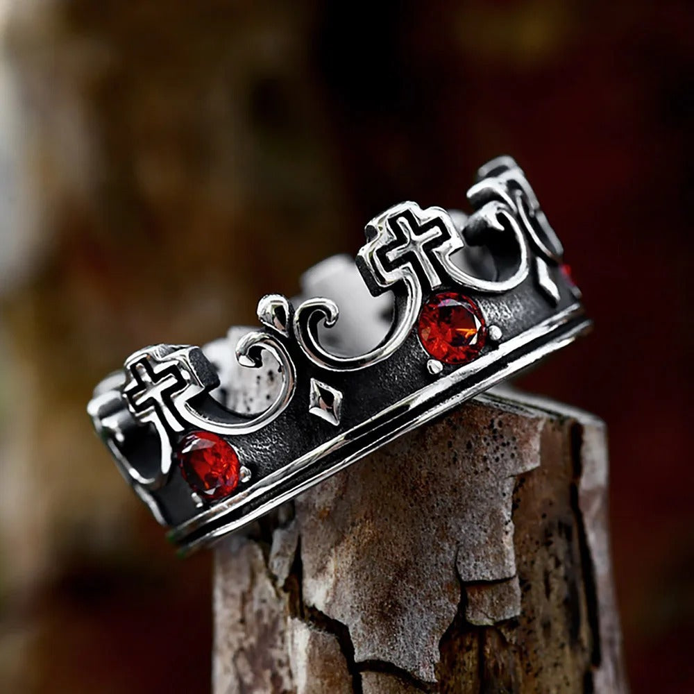 Vintage Cross Viking Stainless Steel Men's Ring