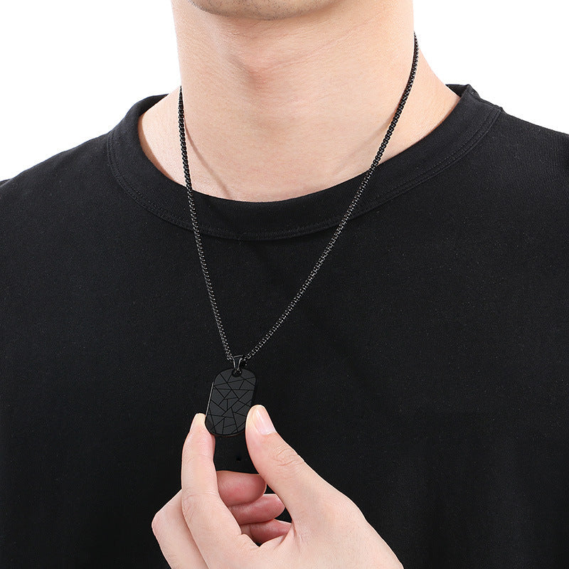 Stainless Steel Cross Square Brand Men's Titanium Steel Necklace Crack Military Brand