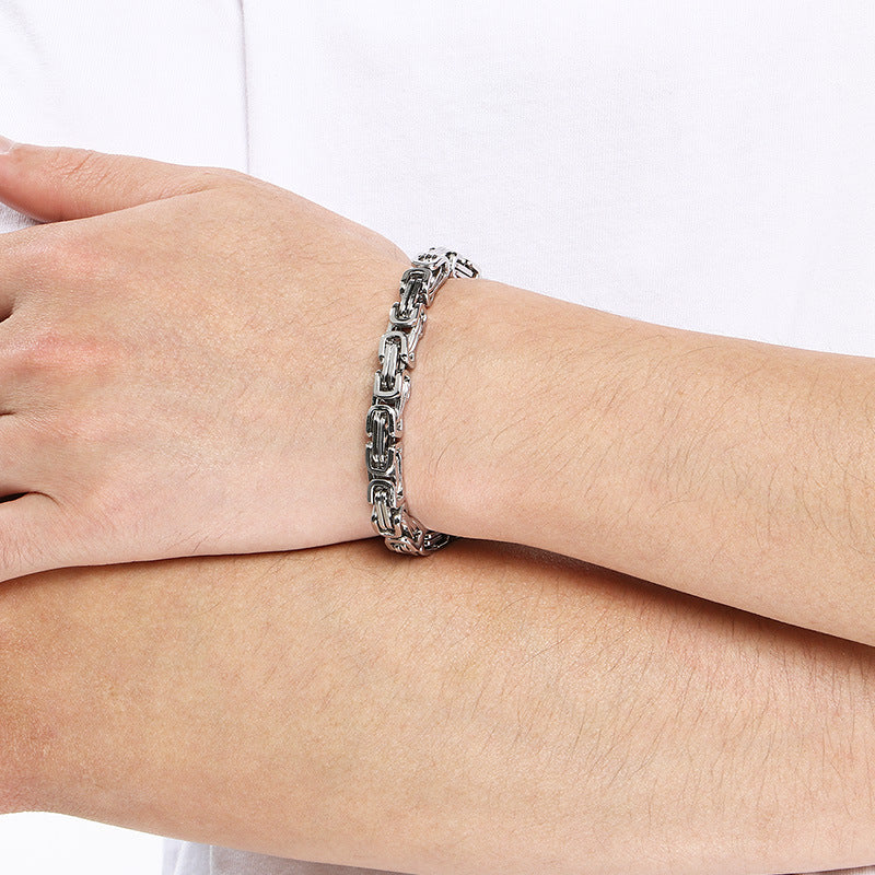 Hip-Hop Double Chain – Vacuum Electroplated Emperor Chain Stainless Bracelet