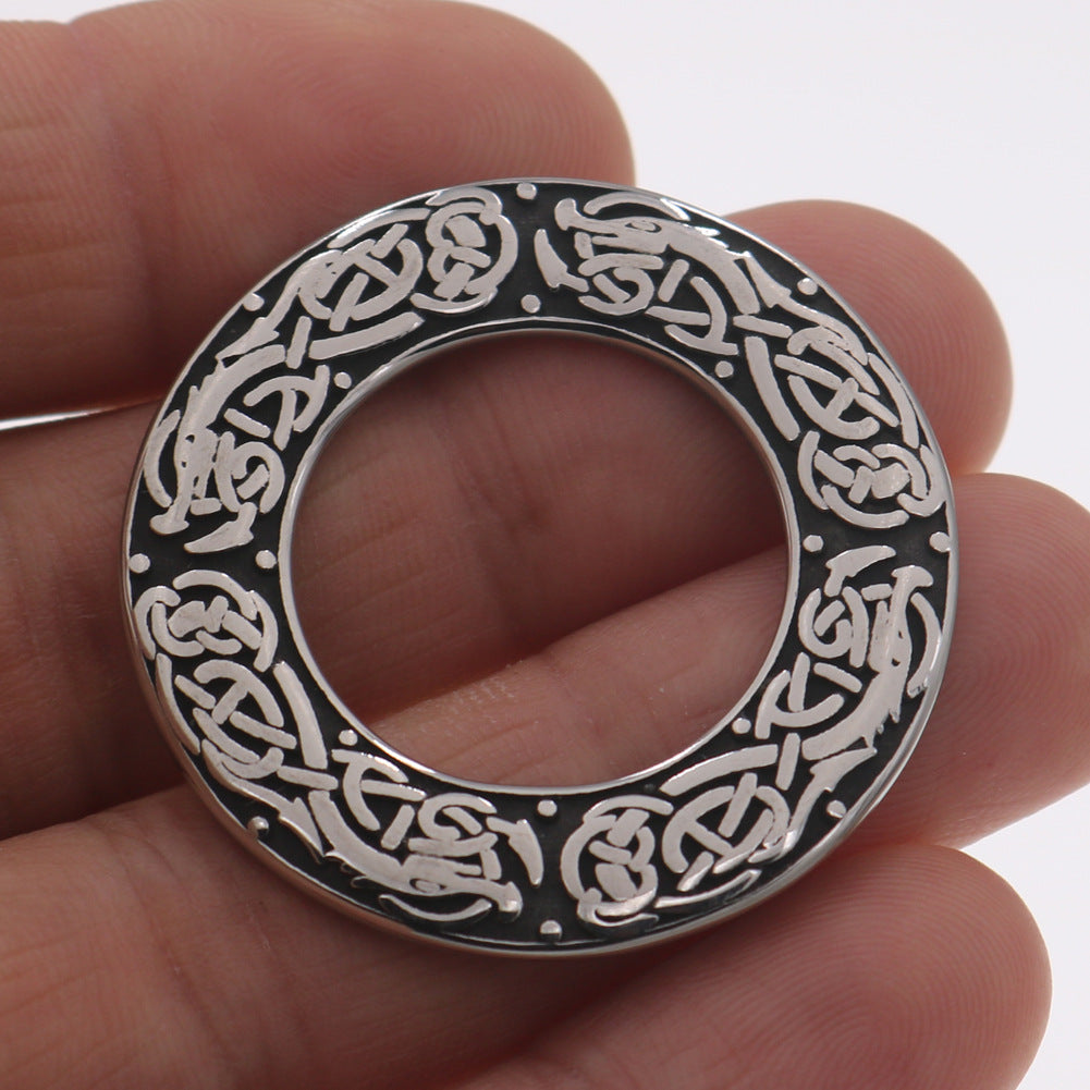 Norse Legacy Viking Odin Rune Necklace with Stainless Steel Amulet