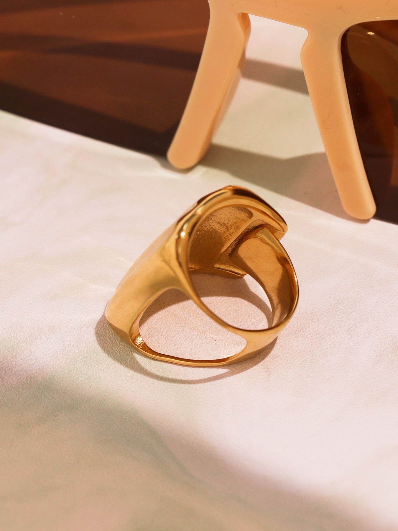 Planderful Geometric Wide Ring 18K Gold Plated Index Finger