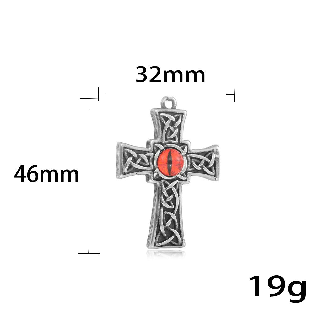 European And American Stainless Steel Cross Eye Pendant