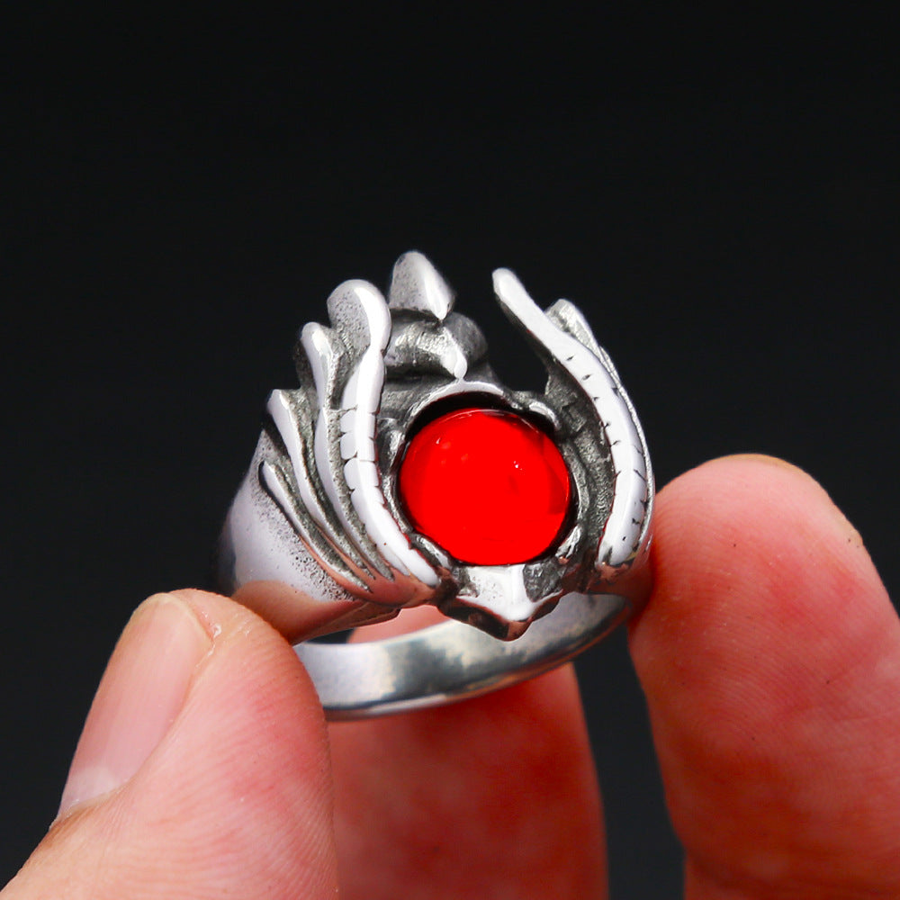 Punk Bird Stainless Steel Men's Ring